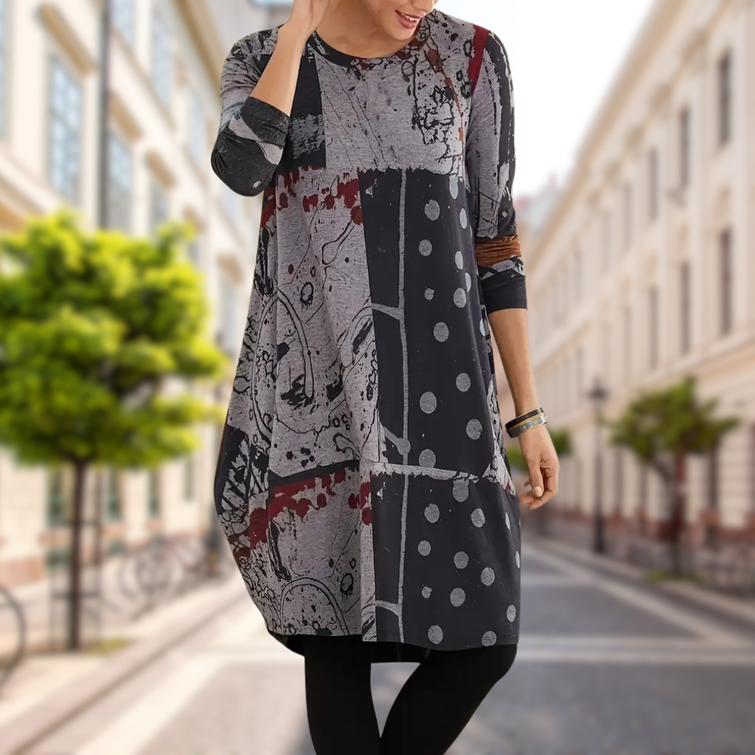 Carli | Robe élégante à manches longues grande taille
