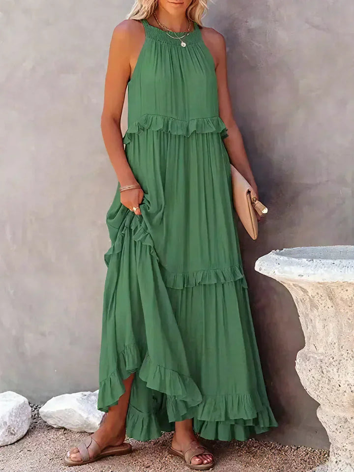 Emilia™ - Robe longue dos nu à volants