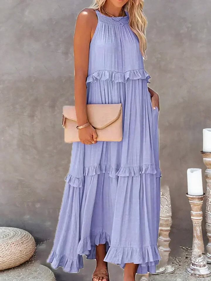 Emilia™ - Robe longue dos nu à volants
