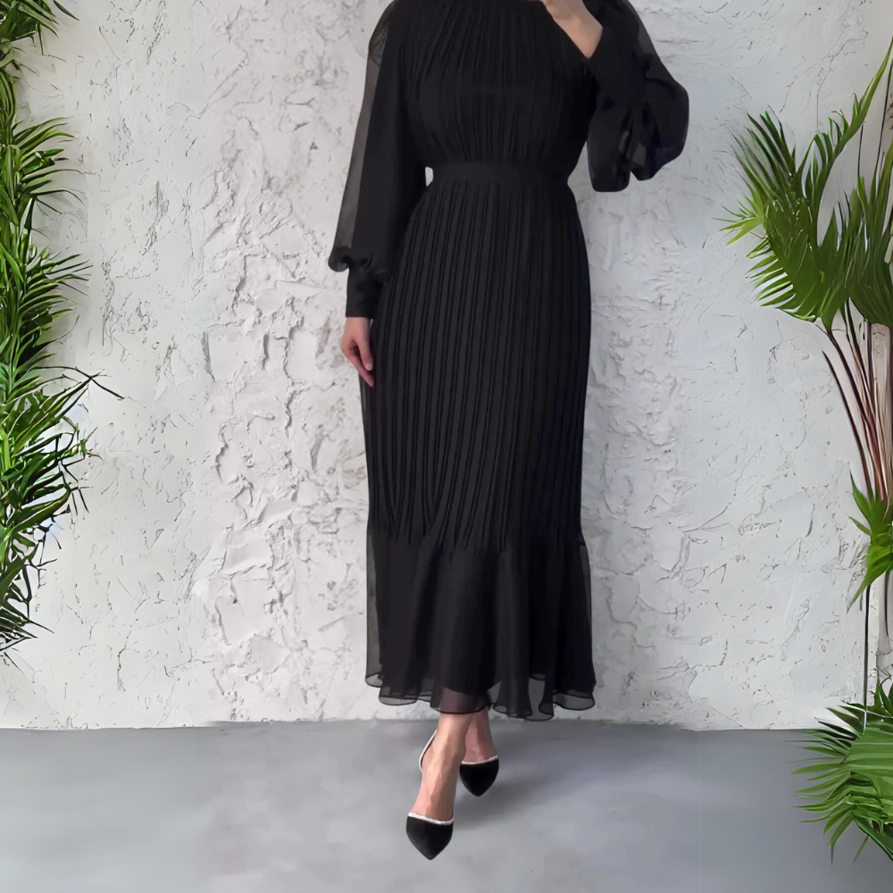 Cami - Robe de soirée chic à accents de maille style automne français