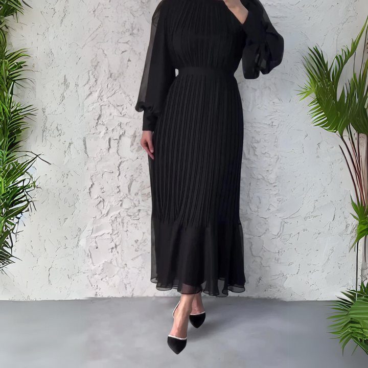 Cami - Robe de soirée chic à accents de maille style automne français