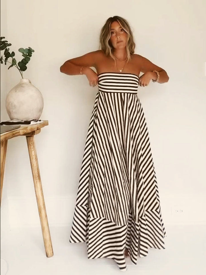 Damaris - Robe longue froncée confortable et élégante