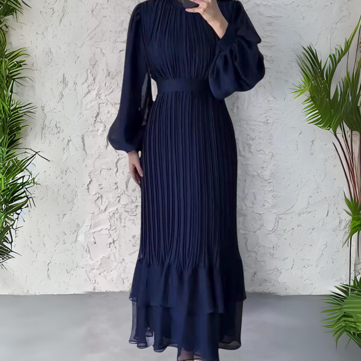 Cami - Robe de soirée chic à accents de maille style automne français
