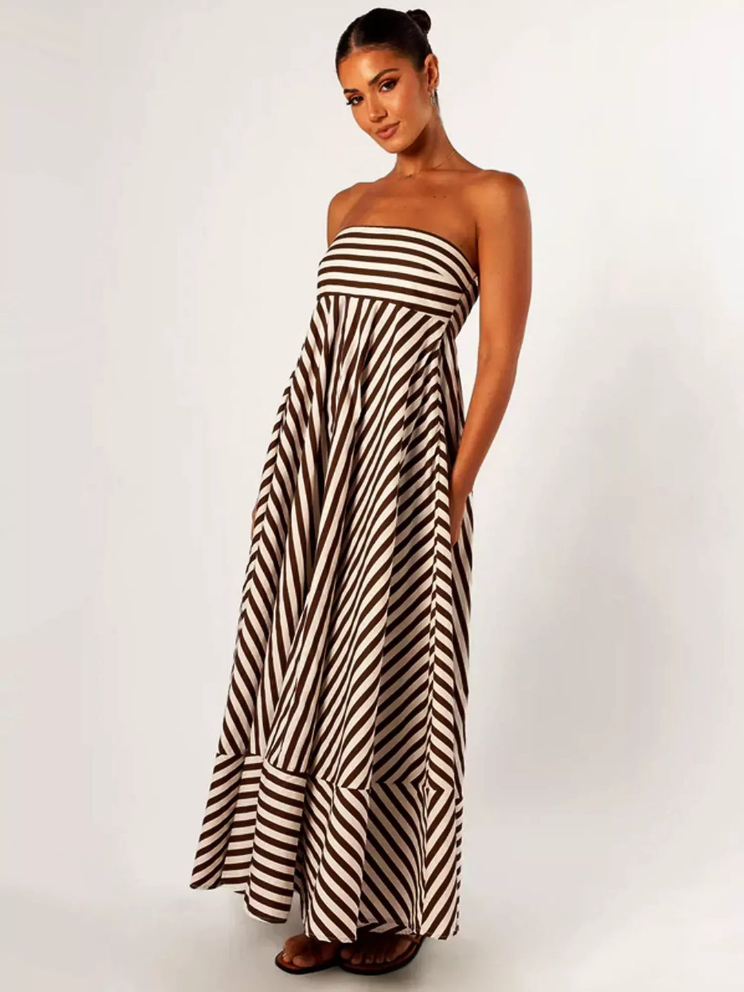 Damaris - Robe longue froncée confortable et élégante