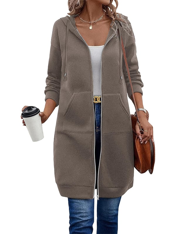 Fravelle™ | Casual Zip-Up Fleece Hoodie for Women