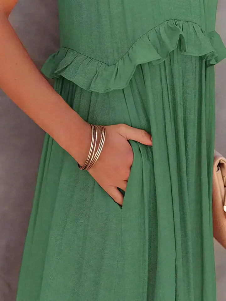 Emilia™ - Robe longue dos nu à volants