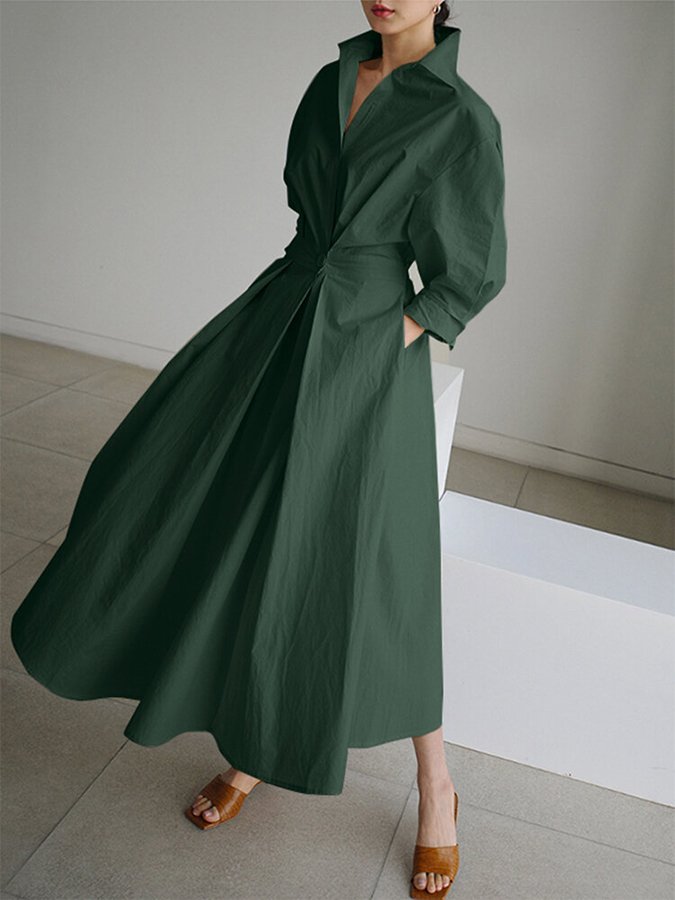 Brynn - Robe trapèze chic à col polo