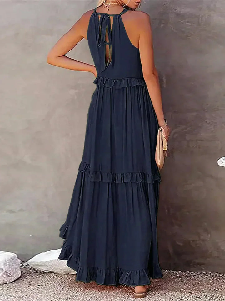 Emilia™ - Robe longue dos nu à volants