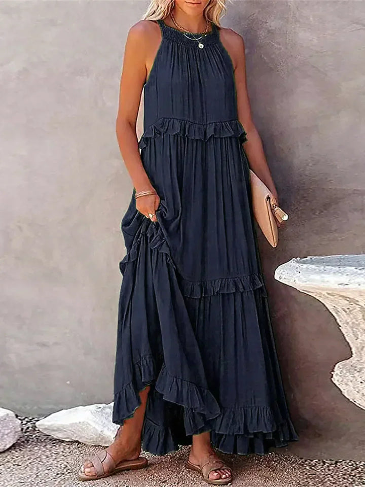 Emilia™ - Robe longue dos nu à volants