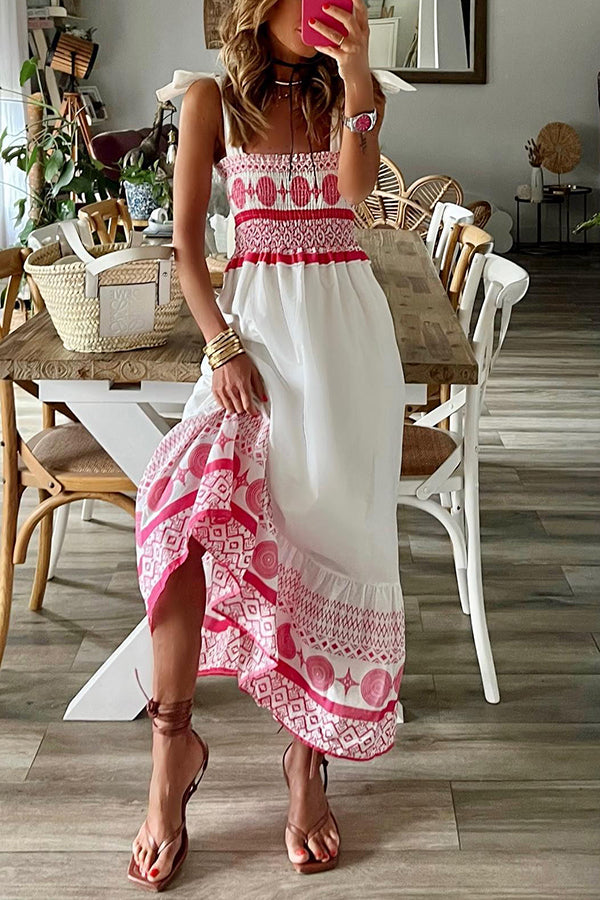 Addison - Robe à bretelles et col carré à lacets