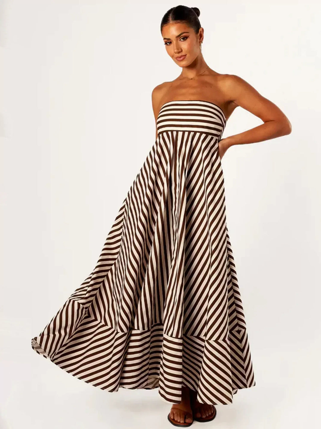 Damaris - Robe longue froncée confortable et élégante