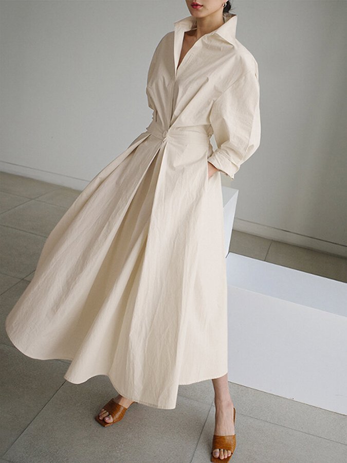 Brynn - Robe trapèze chic à col polo