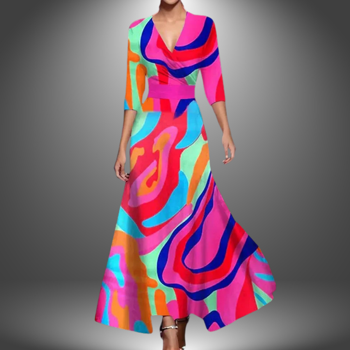 Leigh™ - Robe portefeuille imprimée