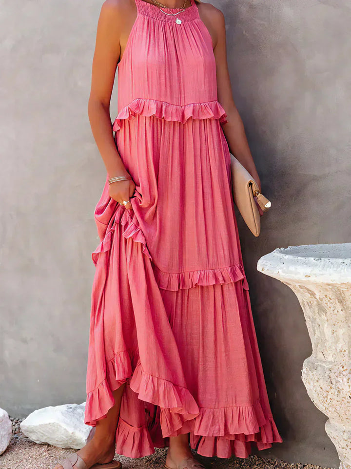 Emilia™ - Robe longue dos nu à volants