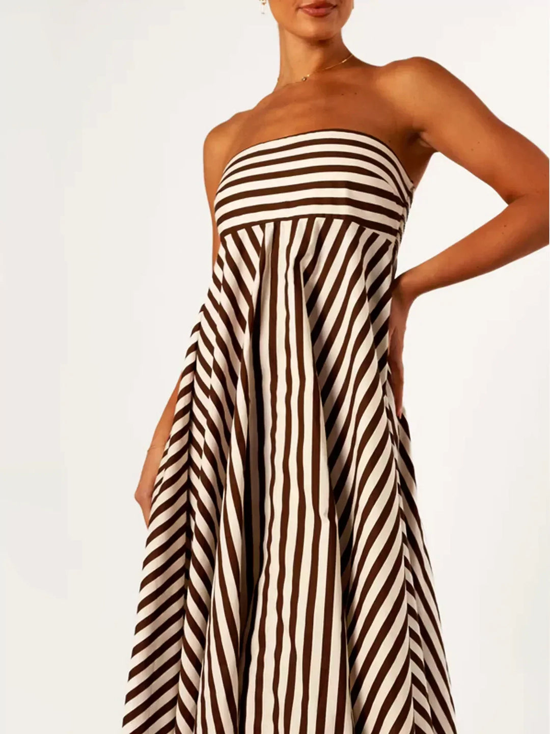 Damaris - Robe longue froncée confortable et élégante