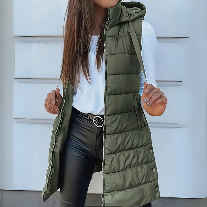 Rayelle™ | Chic Hooded Puffer Vest