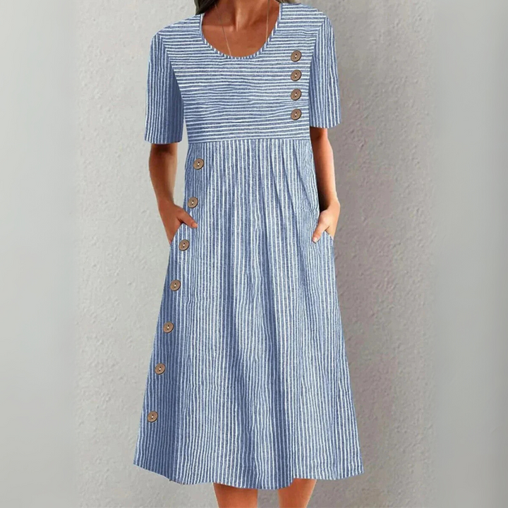 Cevoria™ | Striped Midi Dress