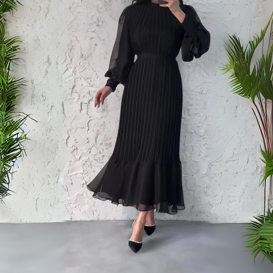Cami - Robe de soirée chic à accents de maille style automne français
