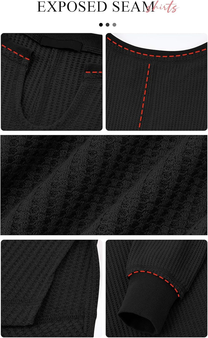 Cyrine™ | Waffle Knit V-Neck Pullover