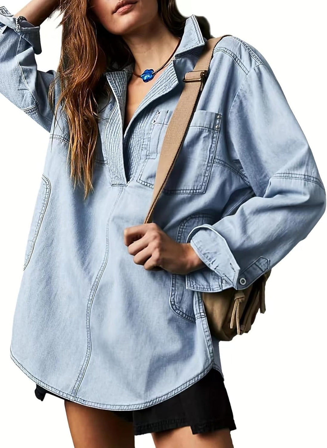 Elviera™ | Casual Denim Pullover Top