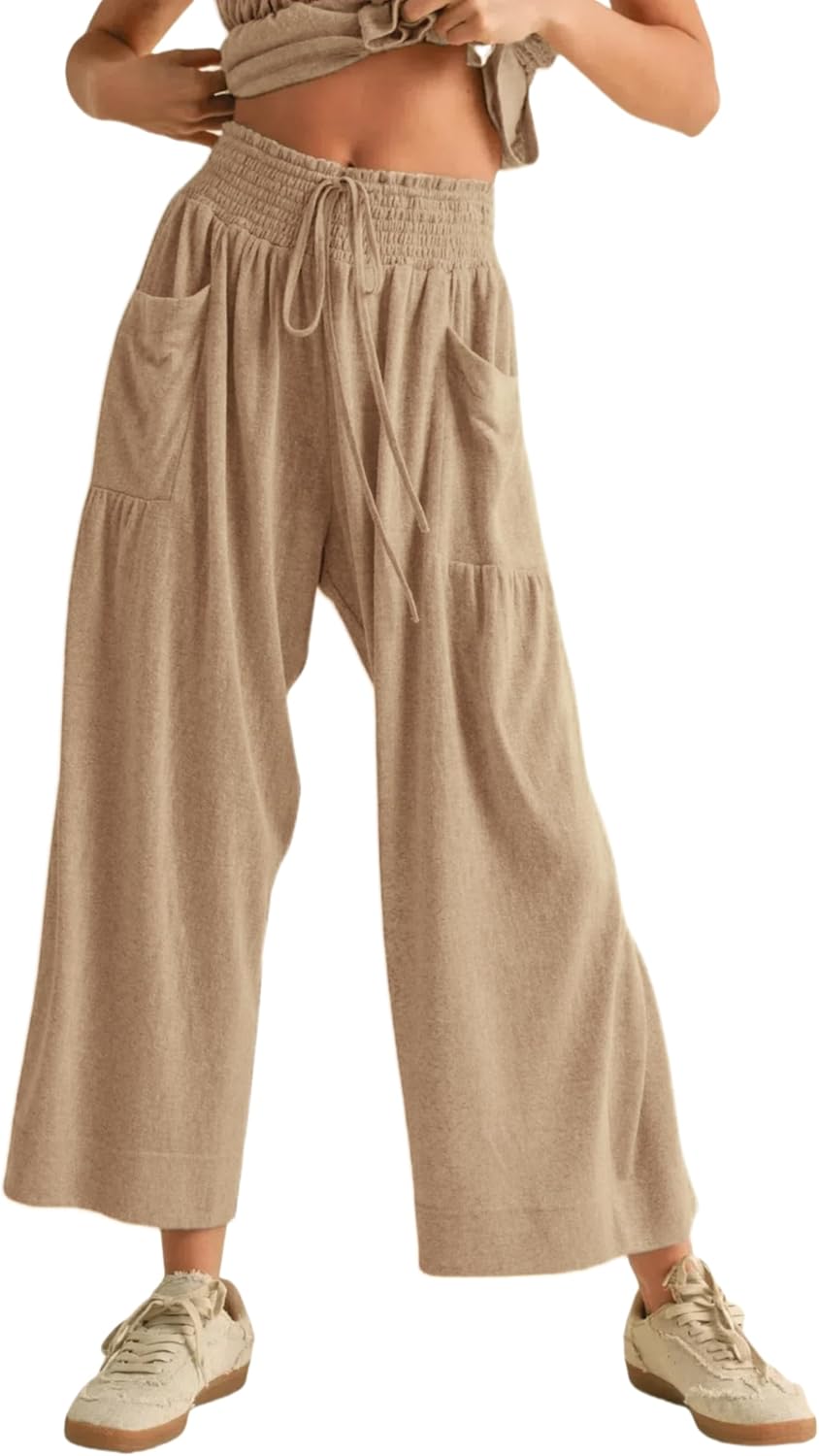 Elara™ | 2-Piece Smocked Top & Wide-Leg Pants Set