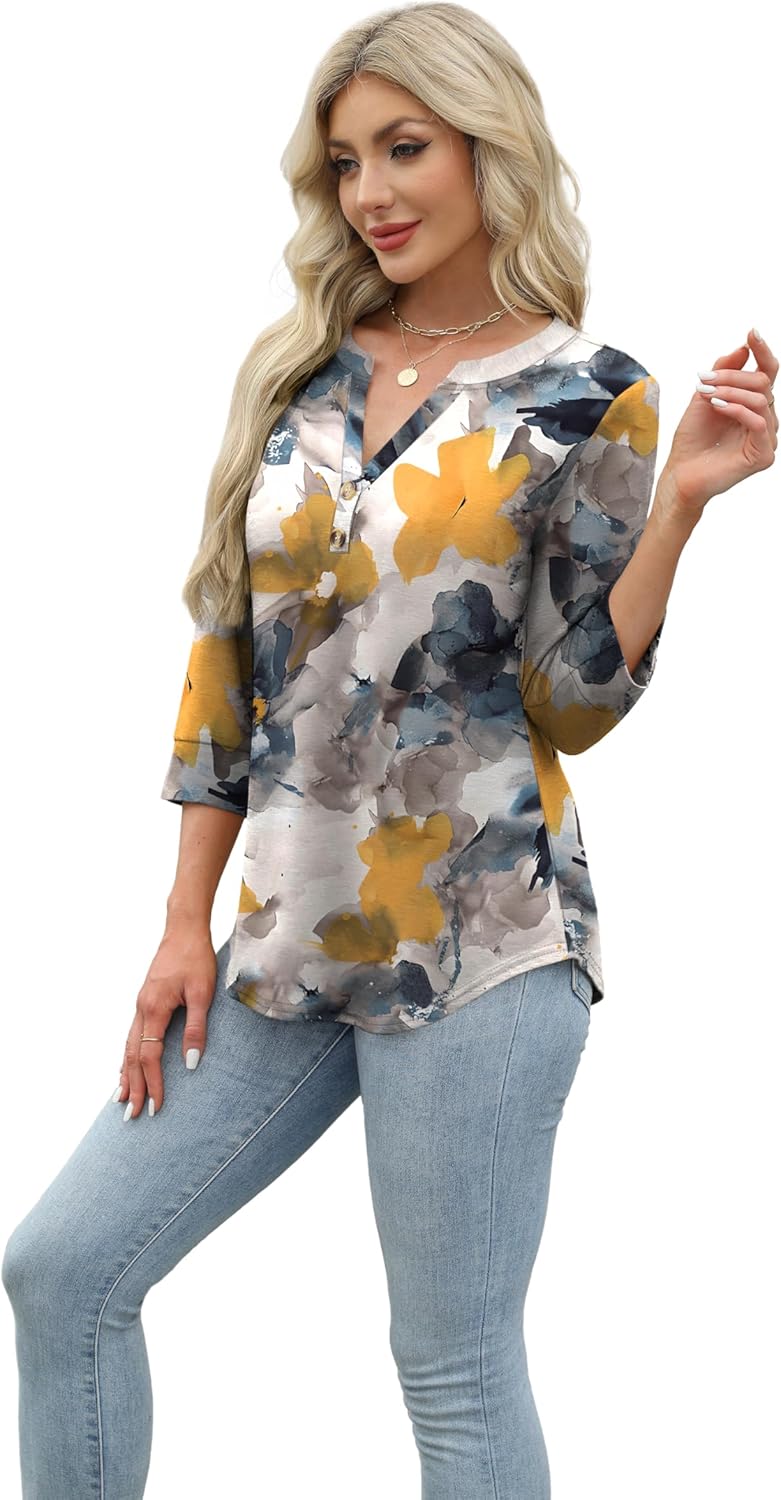 Selvaya™ | Summer 3/4 Sleeve Blouse