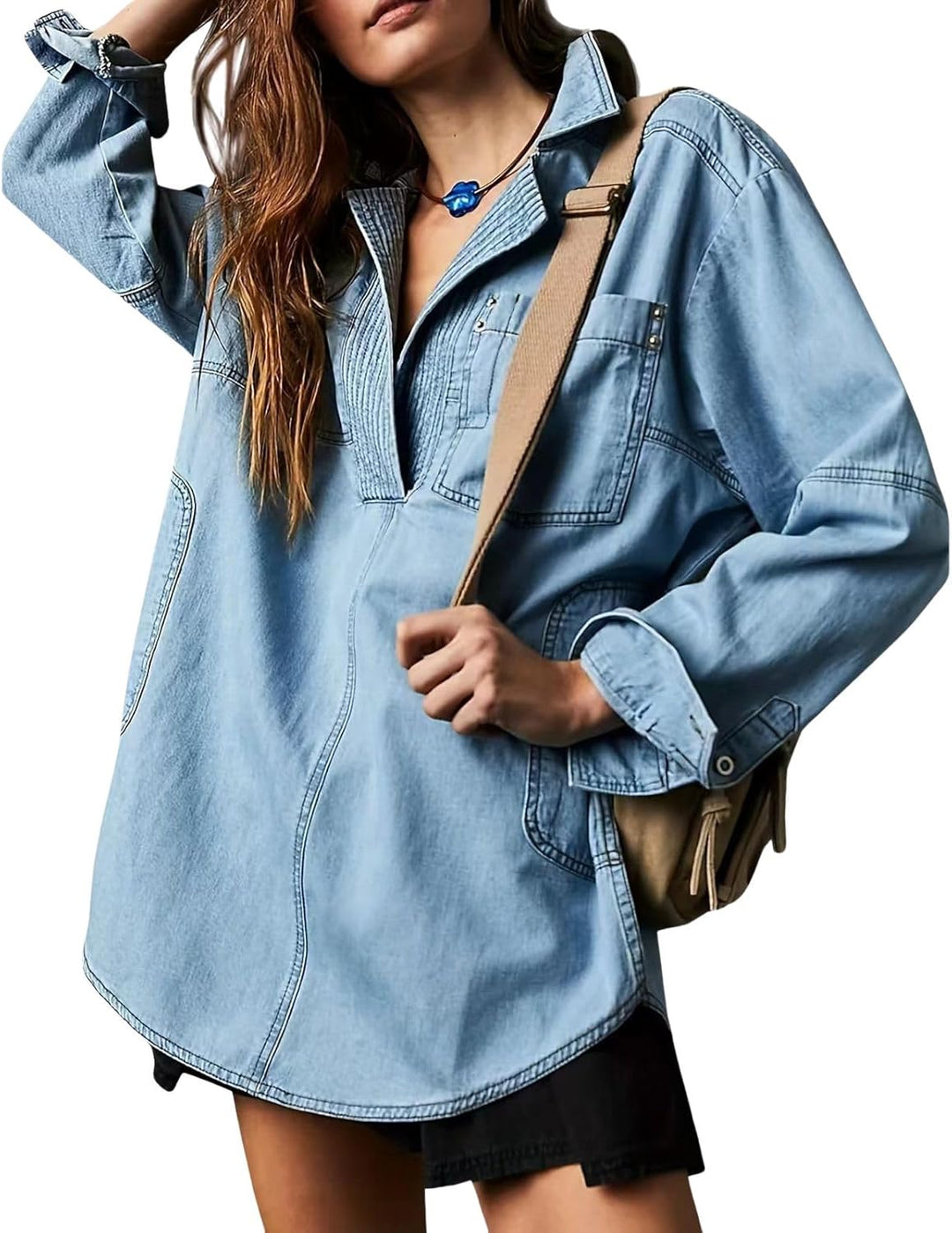 Elviera™ | Casual Denim Pullover Top