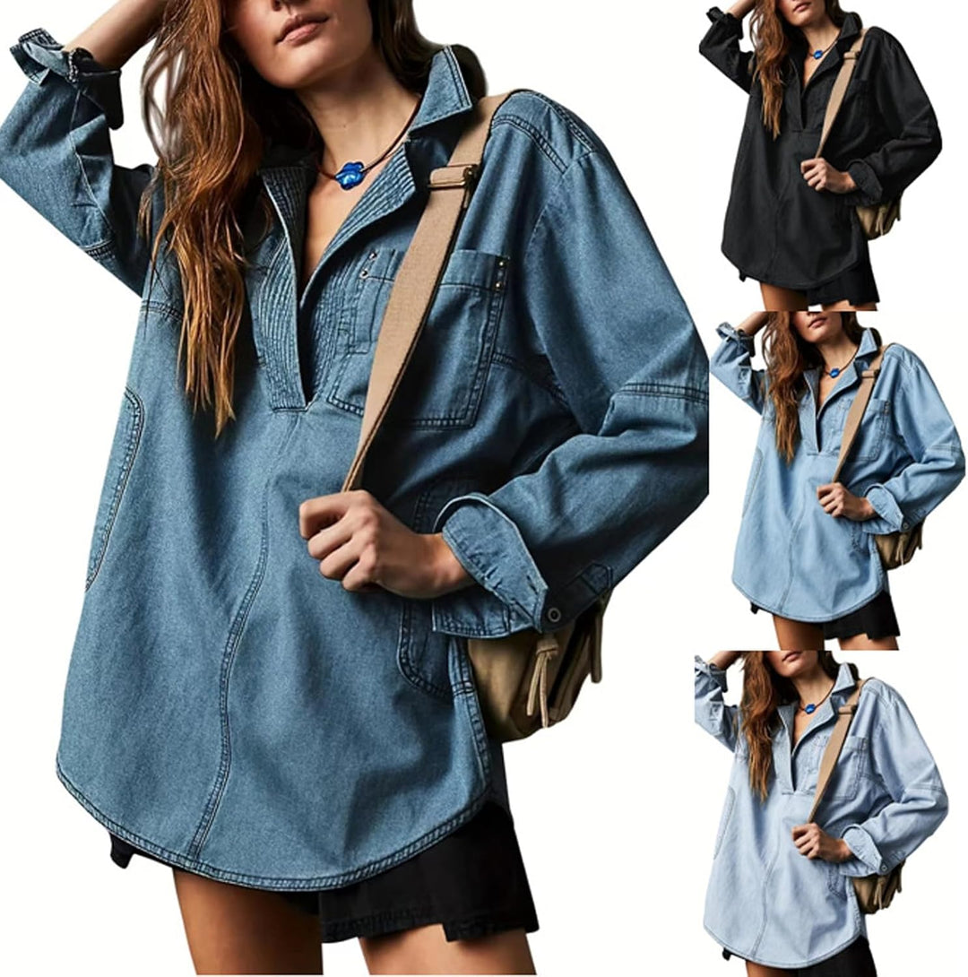 Elviera™ | Casual Denim Pullover Top