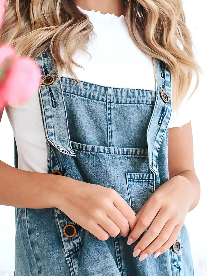 Thessaly™ | Distressed Denim Overalls