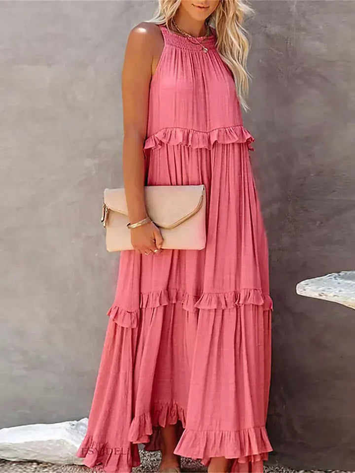 Emilia™ - Robe longue dos nu à volants