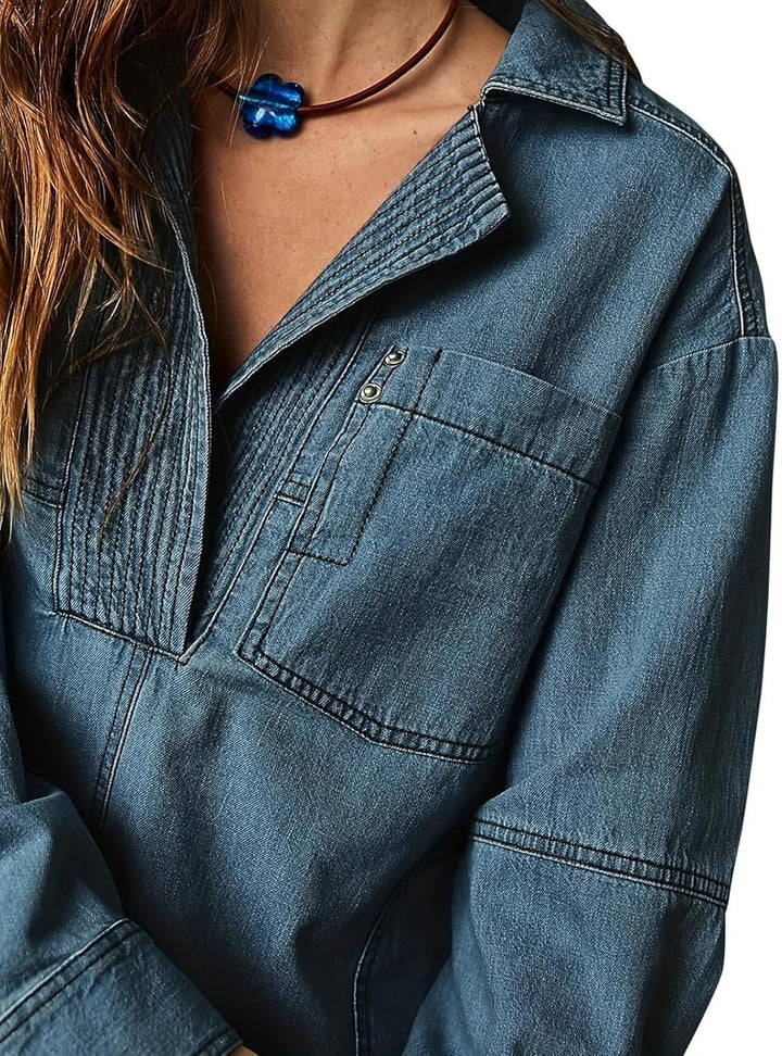 Elviera™ | Casual Denim Pullover Top
