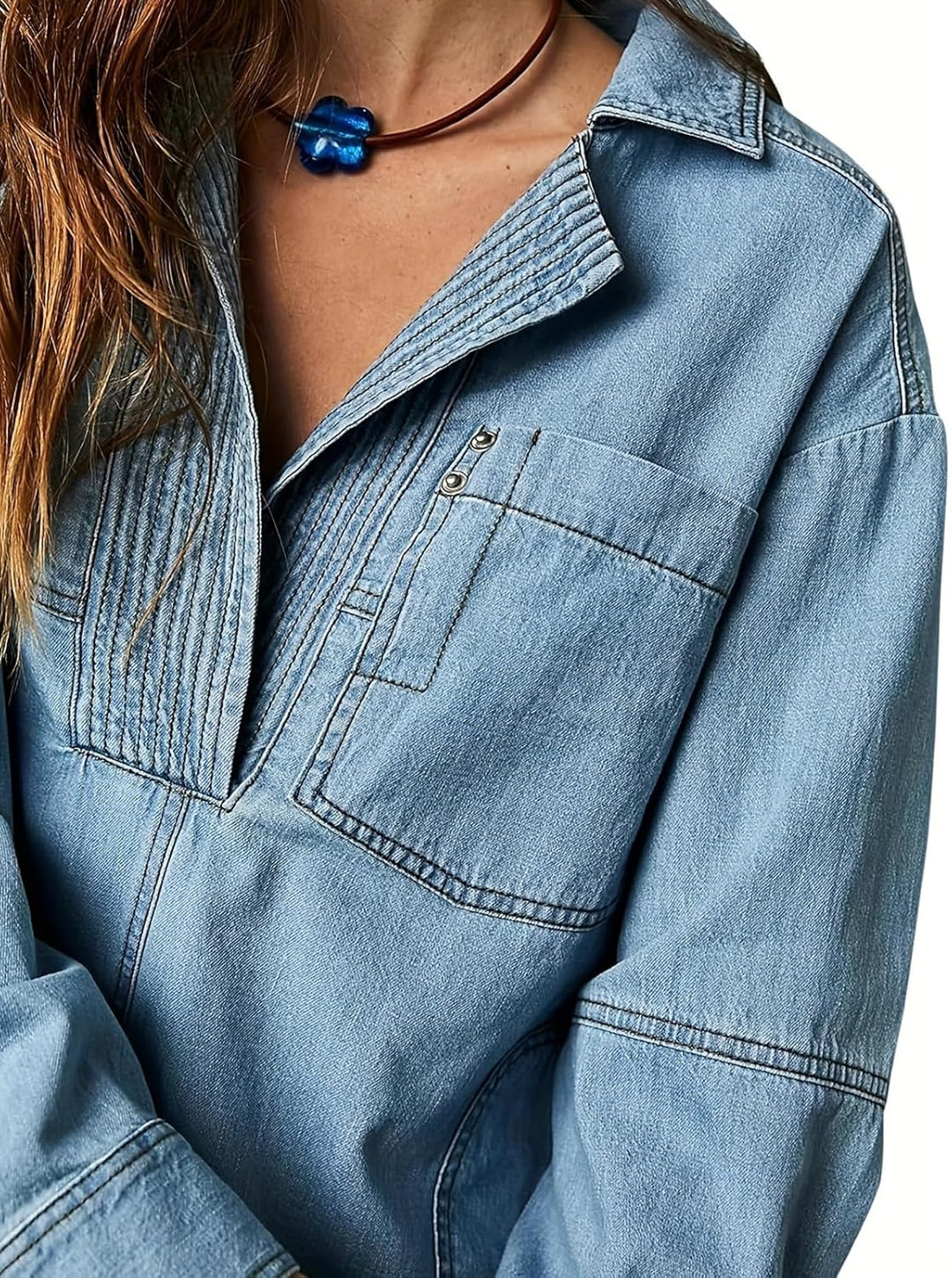 Elviera™ | Casual Denim Pullover Top