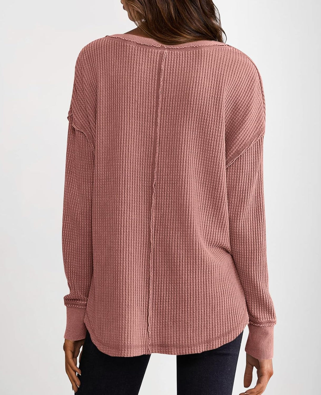 Cyrine™ | Waffle Knit V-Neck Pullover