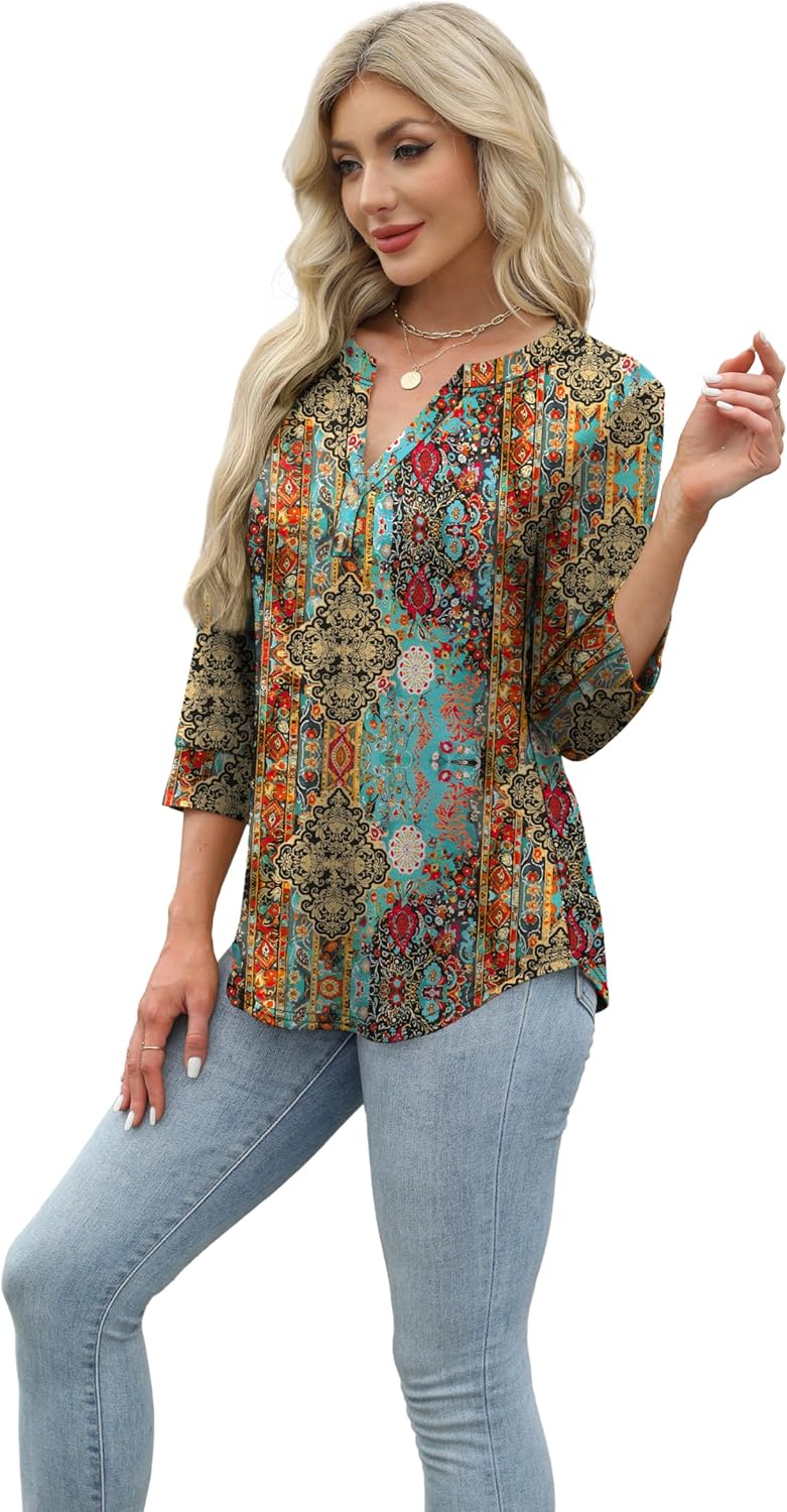Selvaya™ | Summer 3/4 Sleeve Blouse