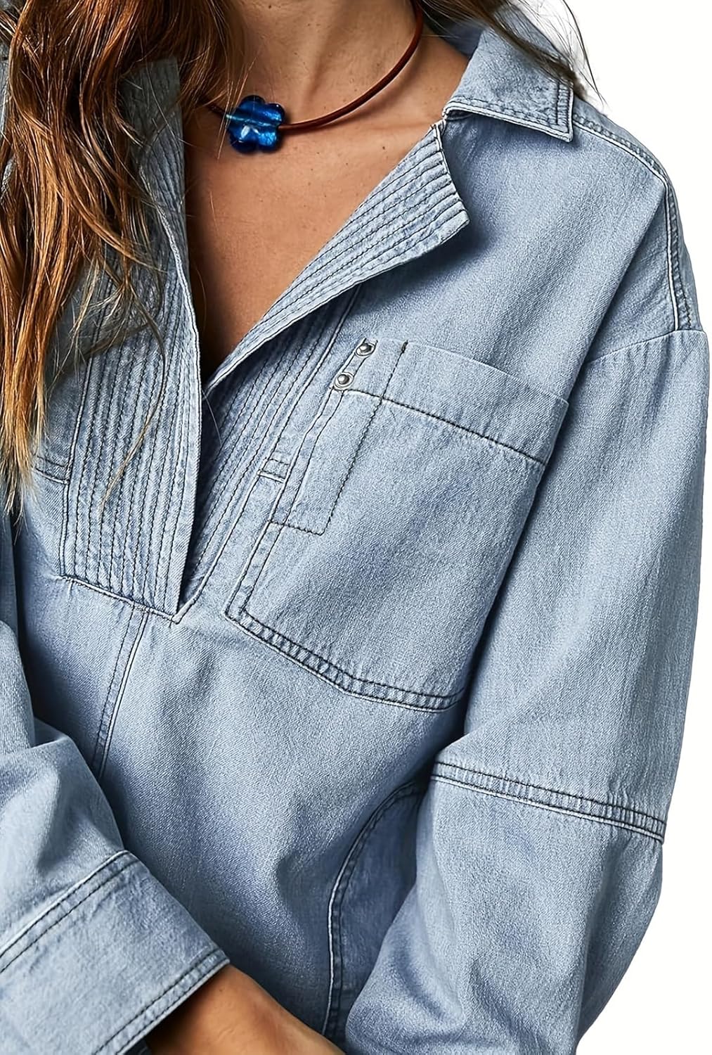 Elviera™ | Casual Denim Pullover Top
