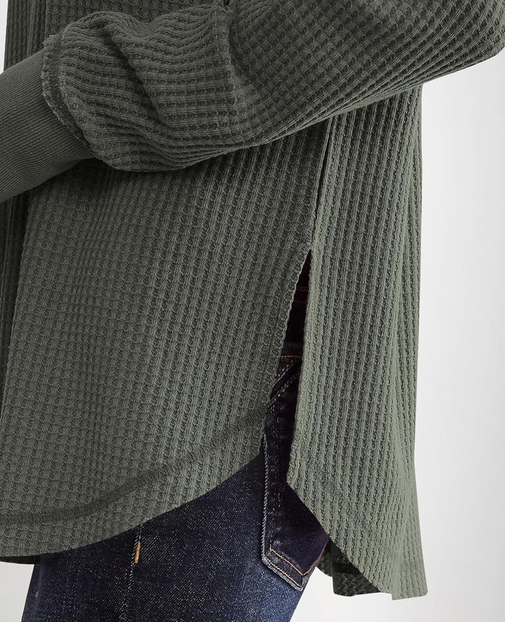 Cyrine™ | Waffle Knit V-Neck Pullover