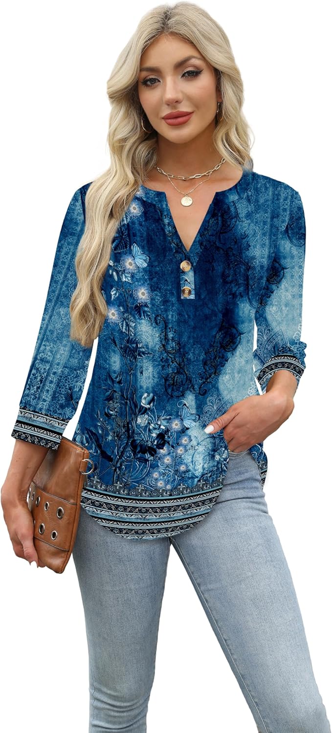 Selvaya™ | Summer 3/4 Sleeve Blouse