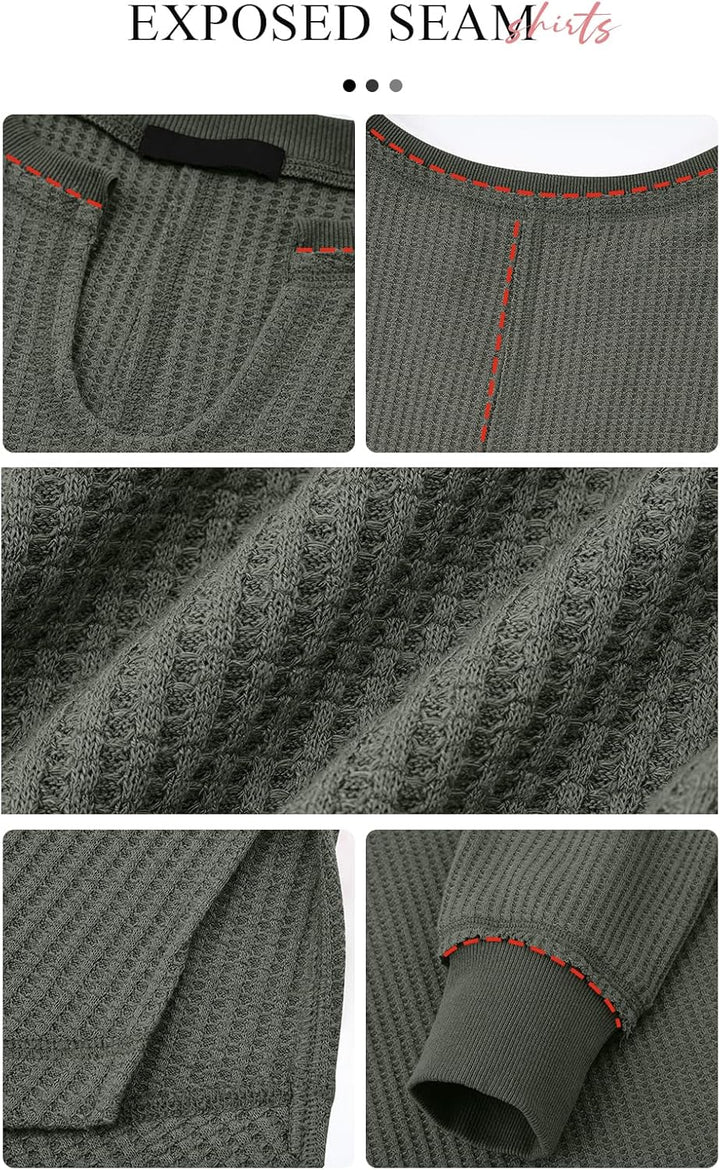 Cyrine™ | Waffle Knit V-Neck Pullover