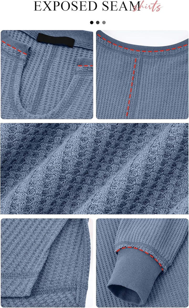 Cyrine™ | Waffle Knit V-Neck Pullover
