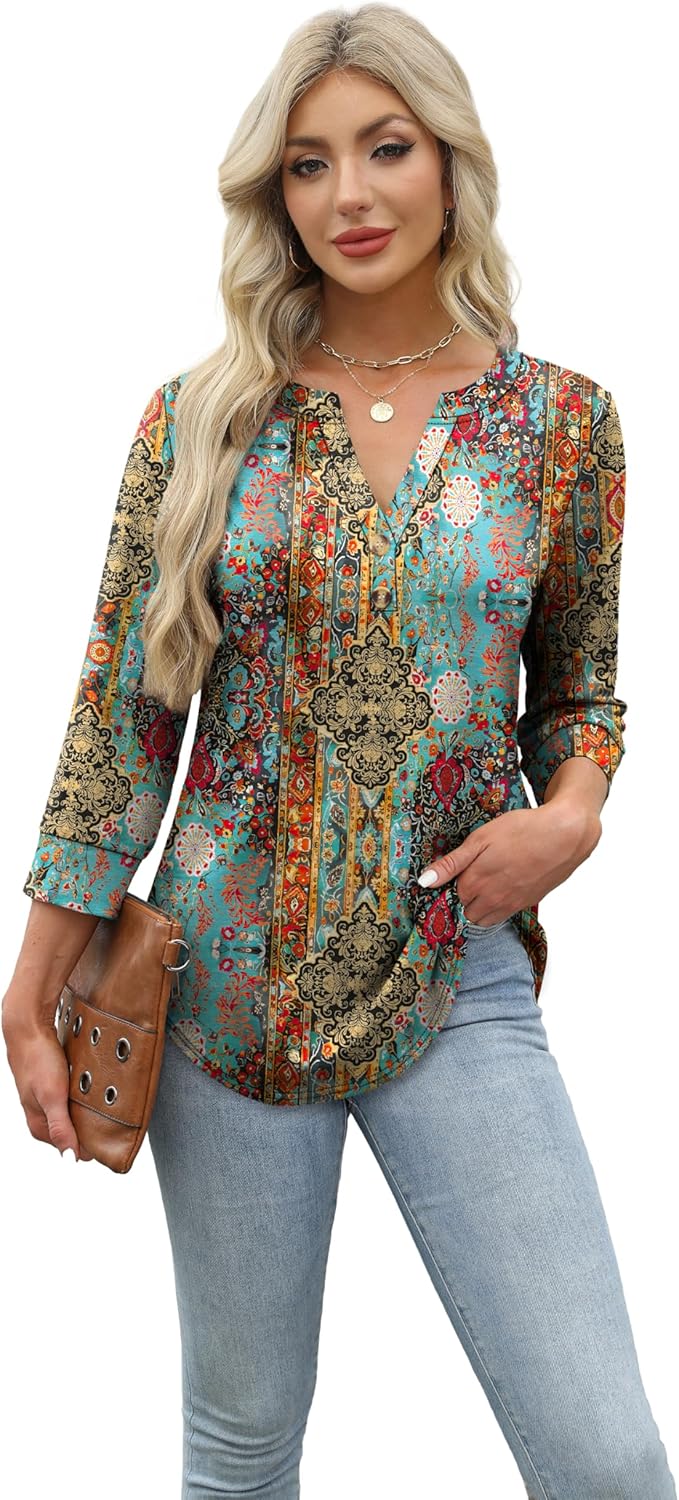 Selvaya™ | Summer 3/4 Sleeve Blouse