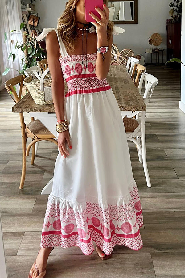 Addison - Robe à bretelles et col carré à lacets