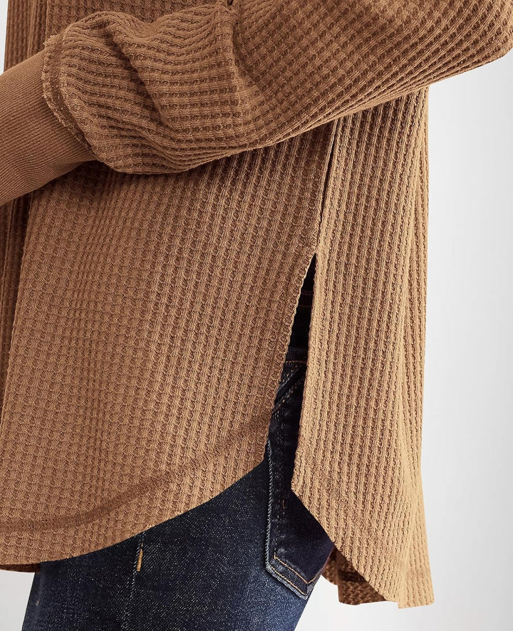 Cyrine™ | Waffle Knit V-Neck Pullover