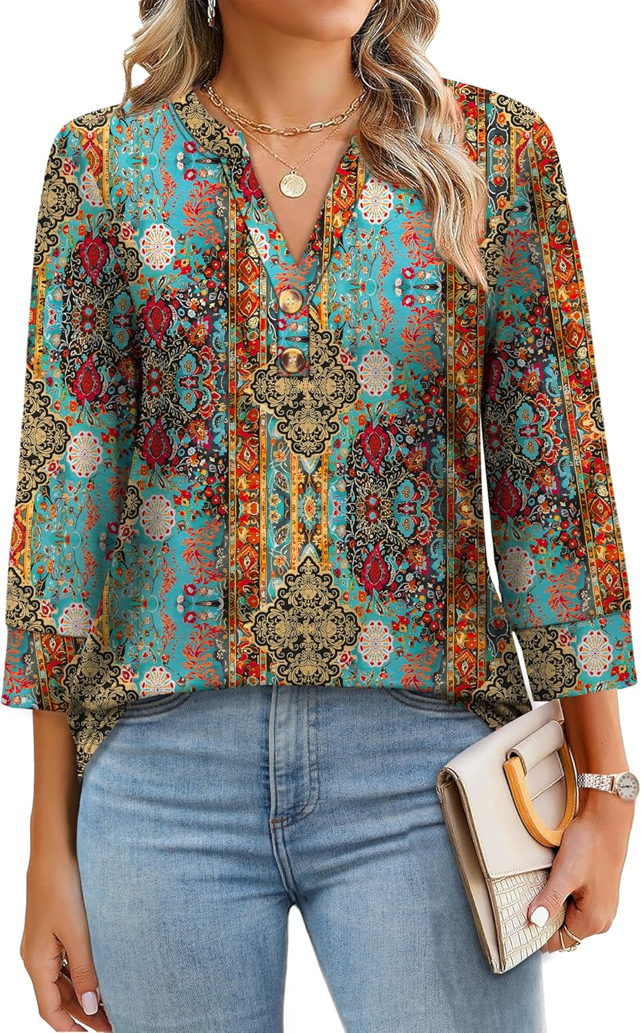 Selvaya™ | Summer 3/4 Sleeve Blouse