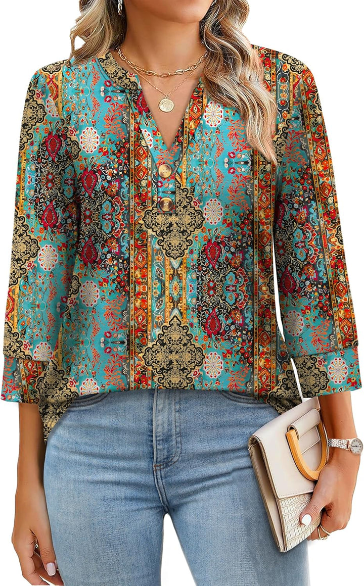 Selvaya™ | Summer 3/4 Sleeve Blouse