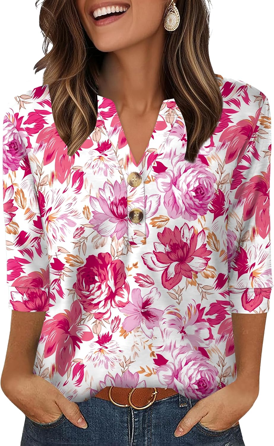 Selvaya™ | Summer 3/4 Sleeve Blouse