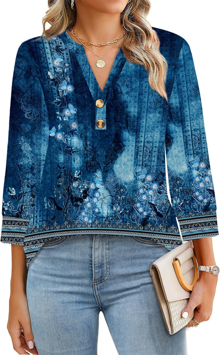 Selvaya™ | Summer 3/4 Sleeve Blouse