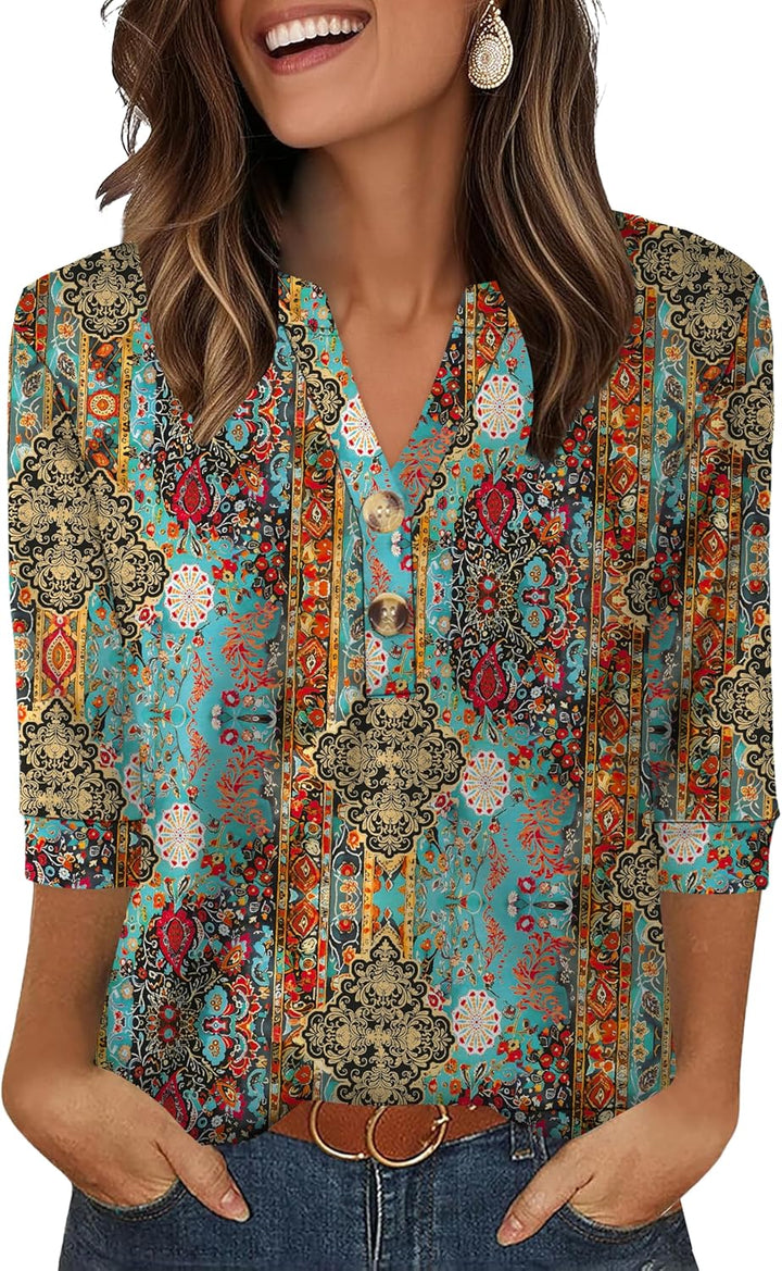 Selvaya™ | Summer 3/4 Sleeve Blouse