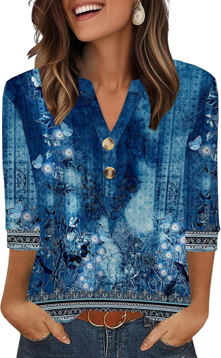 Selvaya™ | Summer 3/4 Sleeve Blouse