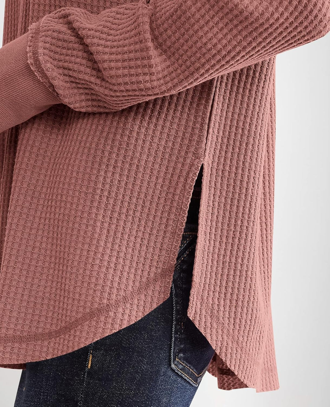 Cyrine™ | Waffle Knit V-Neck Pullover
