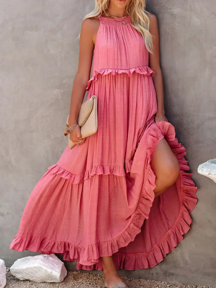 Emilia™ - Robe longue dos nu à volants